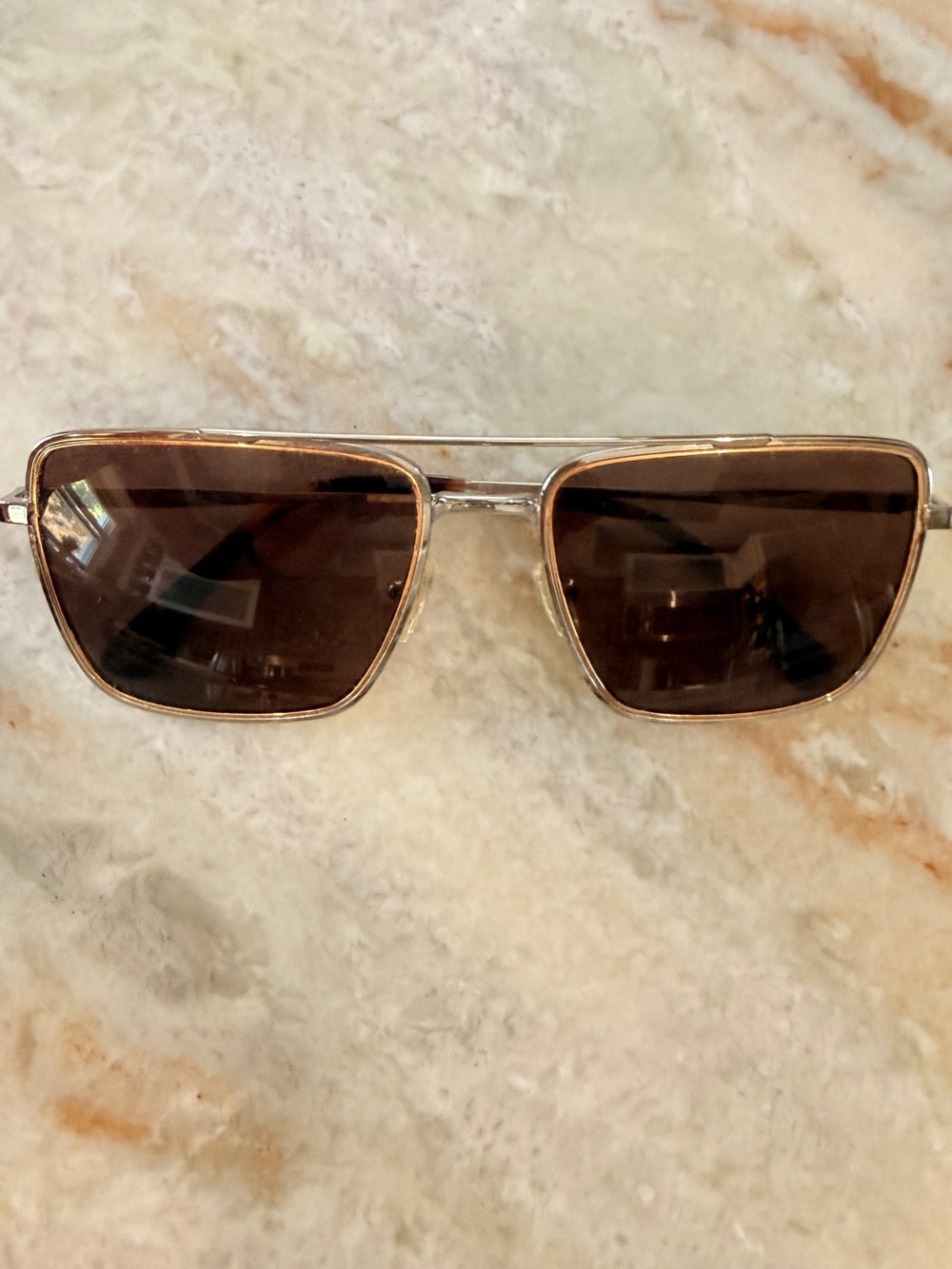 Michael Kors Gold Metal Frame Sunglasses with Brown Lenses